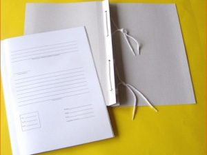 Folder SMLT, archival, A4 2cm, 300 g, with 2 laces, with print, white, cardboard