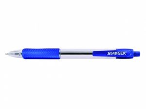 STANGER Ball Point Pens 1.0 Softgrip retractable, blue, 1 pcs. 18000300038