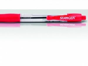 STANGER Ball Point Pens 1.0 Softgrip retractable, red, 1 pcs. 18000300040