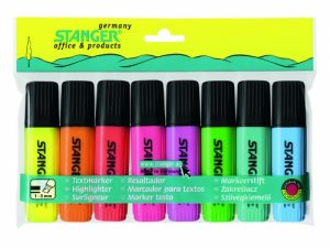 STANGER highlighter, 1-5 mm, set 8 pcs 033347