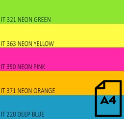 Color Neon paper Double A, 75g, A4, 100 sheets, Rainbow 4, 5 Neon Colors