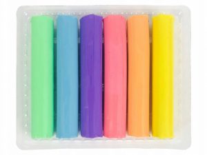 Colorino Pastel plasticine 6 colours round