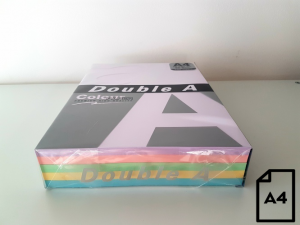 Colour paper Double A, 80g, A4, 100 sheets, Rainbow 3, 5 color