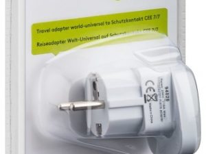 Goobay 94026 World to EU Travel Adapter, (UK, US, IT, CH, to EU), White