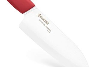 Kyocera FK-140 WH-RD EU Santoku Ceramic Knife, 14 cm, Red