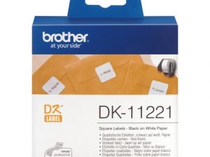 Brother DK-11221 (DK11221) Square Labels, Black on White, 23 mm, 1000 labels per roll