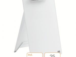 Glass Desktop Whiteboard Easel Nobo Brilliant White 22x30cm