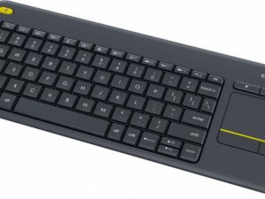 Logitech K400 Plus Touch Wireless Keyboard, RF Wireless, US, Black