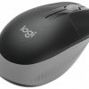 Logitech M190 Full-Size Wireless Mouse, RF Wireless, 1000 DPI, Mid Grey