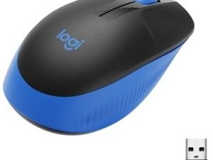 Logitech M190 Full-Size Wireless Mouse, RF Wireless, 1000 DPI, Blue