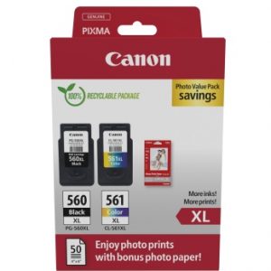 Canon CRG PG-560XL/CL-561XL (3712C008) Ink Cartridge Multipack, BK/CMY