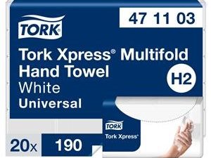 Leaflet towel paper Tork Xpress Multifold Universal H2 2 layers, 23,4 x 21,3 cm (20 pcs)