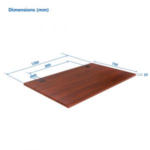 Up Up Table top M Dark Walnut, 1200x750x25mm (Laminated particle board)