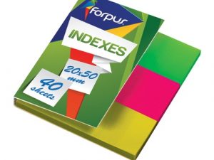 Indexes Forpus, 20x50mm, 3 colors x 40 sheets, plastic (3x40)