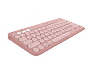 Logitech Pebble Keys 2 K380s Wireless Keyboard, RF Wireless+Bluetooth, US INT, Tonal Rose