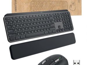 Logitech MX Keys Combo for Business Gen 2 Wireless Keyboard + Mouse +Palm Rest, US Int, Graphite