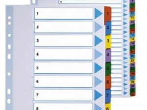 Divider Esselte Mylar, A4, numbers 1-12, color