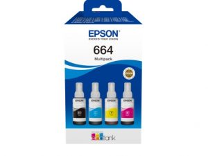 Epson 664 EcoTank (C13T66464A) Ink Cartridge, Black, Cyan, Magenta, Yellow, Multipack 4 colours