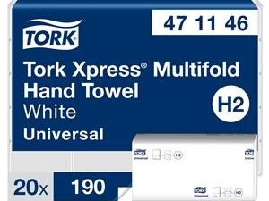 Leaflet towel paper Tork Xpress Multifold Universal H2 2 layers., 23,4 x 21,3 cm (20 pcs)