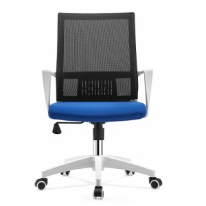 Office Chair HOBEN, Fixed armrest, white/blue/black