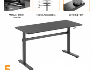 Adjustable Height Table Up Up Loki Black