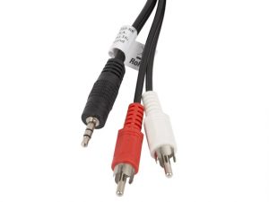 Lanberg CA-MJRC-10CC-0050-BK audio cable Mini Jack 3.5 mm, 2 x RCA (Chinch), 5 m, Black