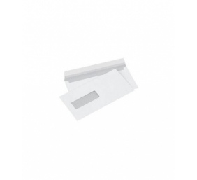 Envelope with window (30x90 mm) left, middle, E65 (DL), 110x220 mm, 80 g, white, Box 1000 pcs.