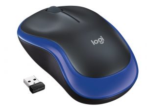 Logitech M185 Wireless Mouse, RF Wireless, 1000 DPI, Black/Blue