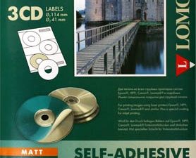 Lomond Self Adhesive Inkjet Photo Paper Matte A4, 25 sheets x3CD 114/41mm