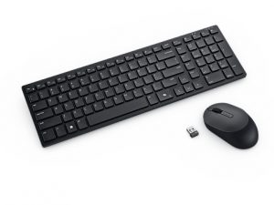 Dell Compact KM555 Silent Keyboard and Mouse, RF Wireless + Bluetooth, US Int, Black