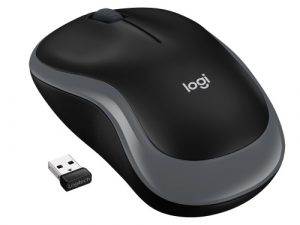 Logitech M185 Wireless Mouse, RF Wireless, 1000 DPI, Black/Grey