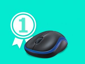 Logitech M185 Wireless Mouse, RF Wireless, 1000 DPI, Black/Blue