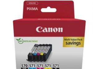 Canon PGI-570PGBK/CLI-571 (0372C006) Ink Cartridge Multipack, PGBK/C/M/Y/BK