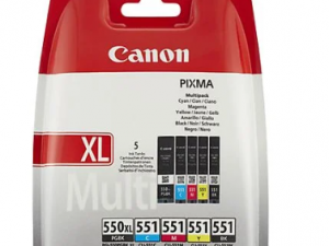 Canon PGI-550XL PGBK/CLI-551 (6431B009) Ink Cartridge Multipack, PGBK/C/M/Y/BK